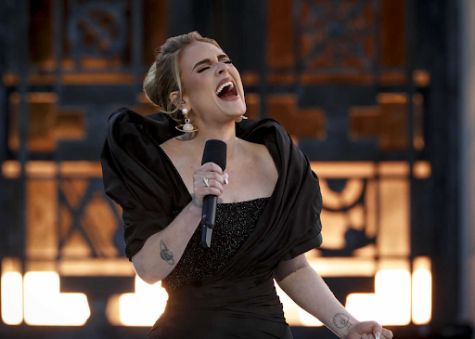 Adele performing in Los Angeles.
