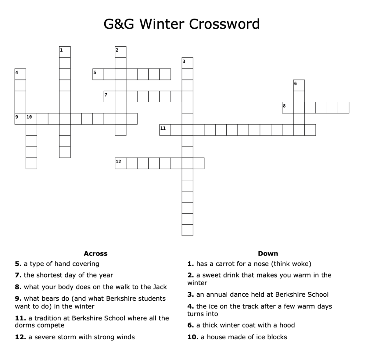 Crossword: Winter Edition!